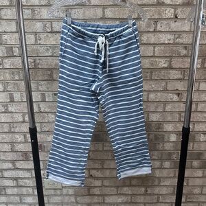 NEW Chaser Blue and White Striped Jogger Pants - Women's Medium